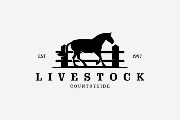 Download Livestock Farm Horse Retro Logo Vintage - Vintage Collection