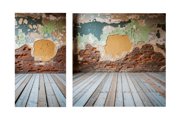 Download Vintage Grunge Brick Wall Wood Floor - Vintage Collection