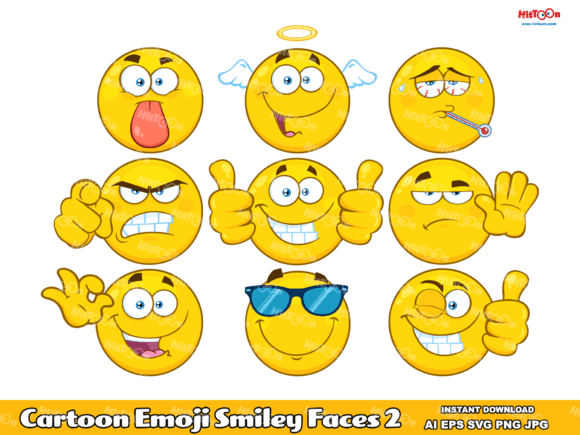 Download Cartoon Emoji Smiley Faces - Faces Collection