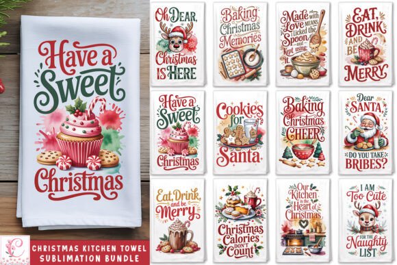 Download Christmas Kitchen Towel Sublimation Bund - Premium Resources