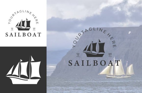 Download Sailing Ship Silhouette Vintage Logo - Vintage Collection