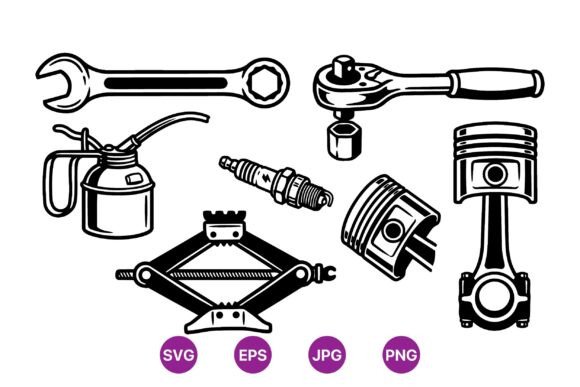Download Vintage Auto Repair Tools Clipart - Vintage Collection