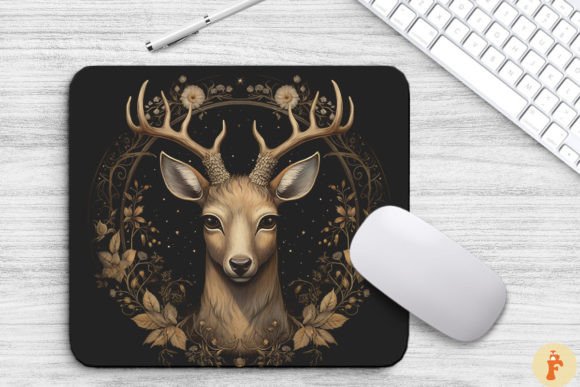 Download Vintage Mysticism Deer Mouse Pad - Vintage Collection
