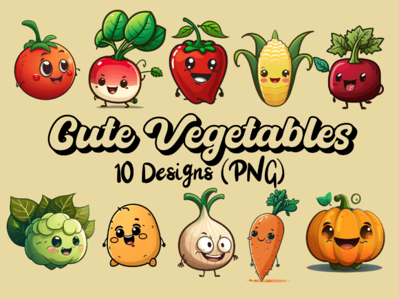 Download Sweet Faces: Cute Vegetables Graphics - Faces Collection