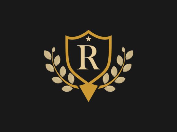 Download Floral Shield with Letter R Vintage Logo - Vintage Collection