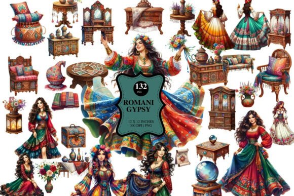 Download Romani Gypsy &amp; Vintage Furniture Clipart - Vintage Collection
