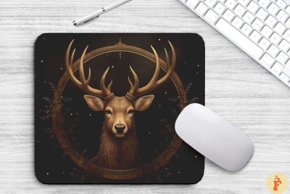 Download Vintage Mysticism Deer Mouse Pad - Vintage Collection